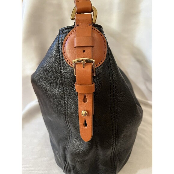 RALPH LAUREN BLACK LEATHER HOBO COLLECTION VINTAGE SHOULDER BAG - Picture 4 of 12